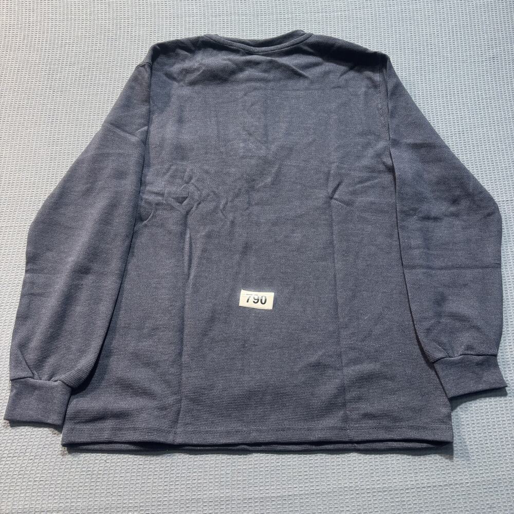 Wrangler WorkWear Pen Pocket Henley‎ Waffle Knit Men's Sz L Gray Brand New